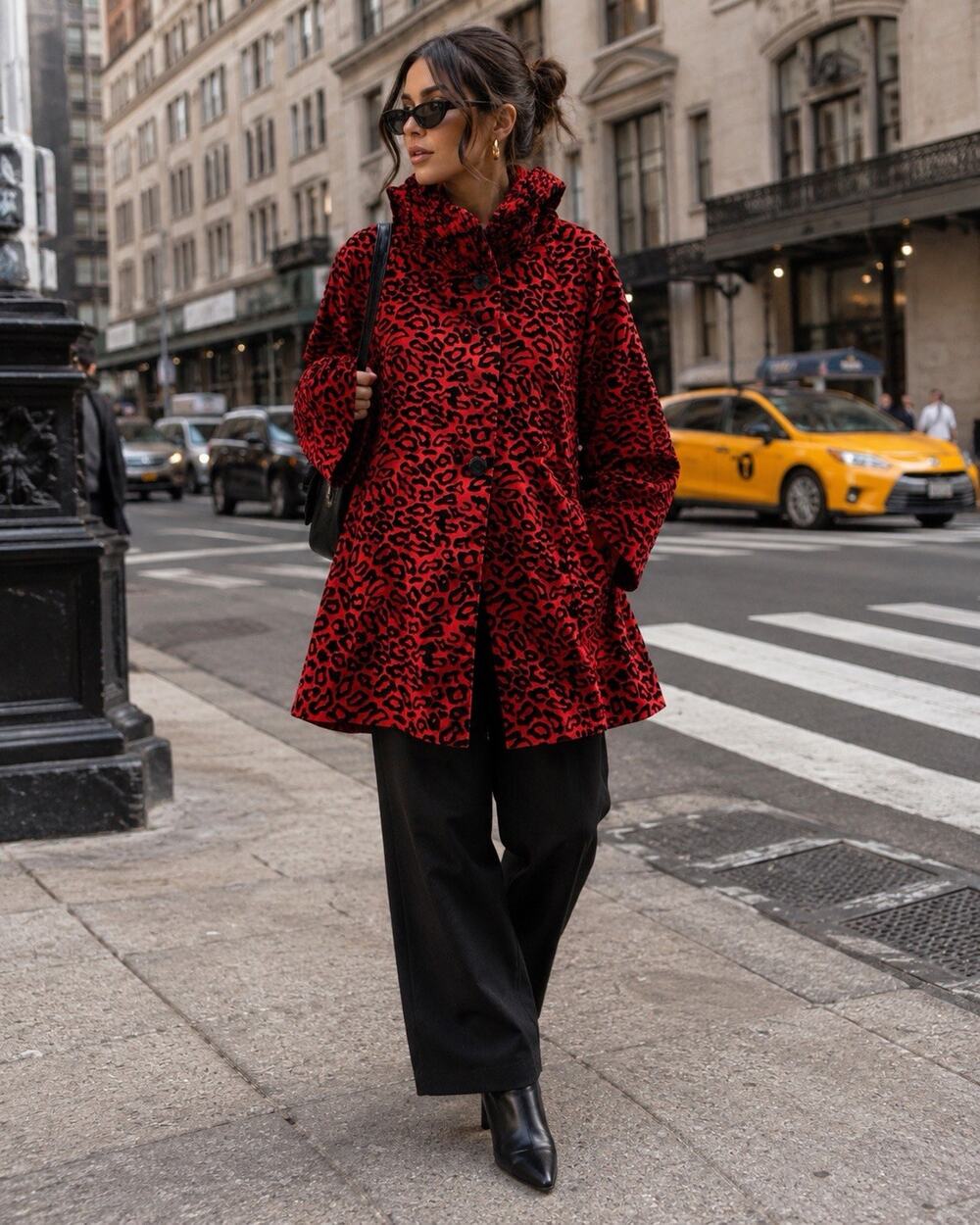 Mycra Pac Red Black Leopard Print Raincoat Jacket Travel Packable NWT Chic M/L
